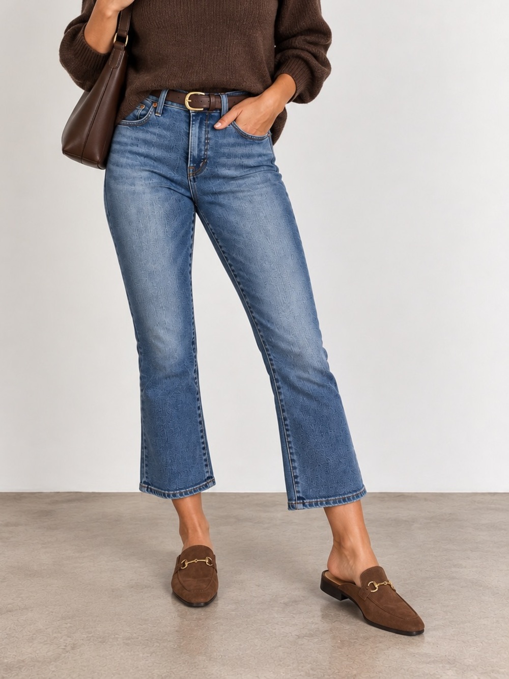 Madewell Cali Demi Boot Crop Jeans Size 26 Mid Rise Stretch Medium Wash